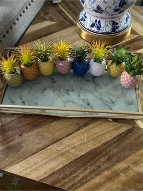 Set of 8 Pineapple Figurines Mini Vases Table Decorations Home Decor Party Multi